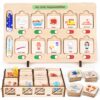 Dreamon Wooden Visual Schedule for Kids Chore Chart, Morning Bedtime Routine Charts for Kids Toddlers, autism learning materials&Daily Schedule Board for home