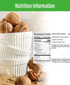 Sincerely Nuts Raw Shelled Walnuts (2lb bag) | No Shell Walnut Halves and Pieces | Easy to Eat & Cook Right Out of the Bag | Kosher & Gluten Free Superfood | Plant Based Fiber & Healthy Fats 2 Pound (Pack of 1) 13 718T0MnzL1L