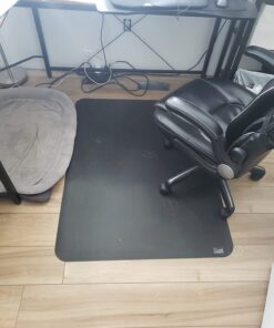 Office Rolling Chair Mat for Hardwood and Tile Floor, Black, Anti-Slip, Non-Curve, Chair Mat Best for Under the Computer Desk , 47 x 35 Rectangular Non-Toxic Plastic Protector, Not for Carpet 40 718TFXJavJL