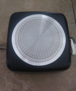 Gotham Steel Nonstick Square Deep Frying Pan, 9.5” Large Cooking Pan with Ceramic Nonstick Coating, 4 Pc Titanium Ceramic with Lid, Basket & Steamer Tray, Dishwasher Safe 41 718UjiNP92L