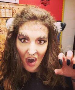 Happylifehere Cat Fox Ears Kitty Costume Halloween Cosplay Fancy Dress Black with gray Kits 18 718UqCaKqqL