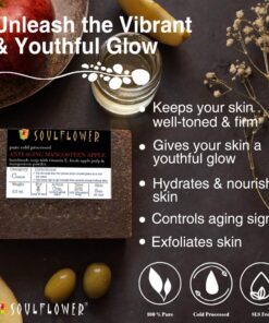 Soulflower Mangosteen Handmade Bar Soap Enriched with Apple & Premium Essential Oils for Skin Exfoliation - Natural, Vegan, Organic, Paraben & SLS Free, Pack of 2-5.3 Oz Each 14 718V5L21kwL