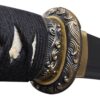 Handmade Sword - Real Functional Japanese Samurai Tanto Sword, Fully Hand Forged, 1080 Carbon Steel, Heat Tempered, Full Tang, Sharp, Brass Tsuba and Fittings, Black Scabbard, Certificate