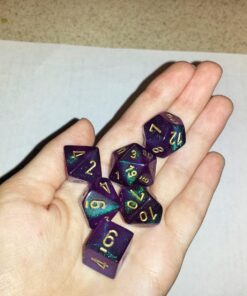 Chessex Dice Polyhedral 7-Die Borealis Set - Royal Purple with Gold Numbers CHX-27467 31 718VXVQHLEL