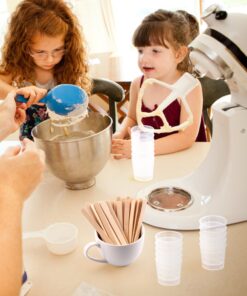 WXJ13 50 Pack 30ml Plastic Reusable Graduated Cups Transparent Scale Cups with 50 Pack Wooden Stirring Sticks for Mixing Paint, Stain, Epoxy, Resin 17 718VzCbAxPL