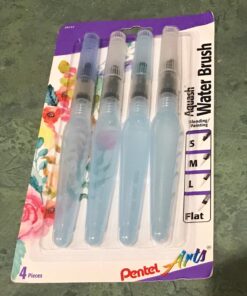 Pentel Arts Aquash Water Brush Assorted Tips, 4 Pack Carded (FRHBP4M), White, Small 4 Pack Assorted 44 718WQxKRekL
