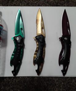 MTECH USA MT-A705 Series – Spring Assisted Folding Knife, Pocket Clip, Tactical, EDC, Self Defense Black/Gold 4.5-inch closed 51 718WqoMAFLL