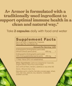 A+ Armor Andrographis Pure 800 Mg – Healthy Immune System Function, Physical Wellness, Potent Strength for Seasonal Protection – Full-Spectrum & Standardized – 60 Vegan Soft Capsules 14 718WyzfxE8L