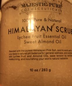 MAJESTIC PURE Himalayan Salt Body Scrub with Lychee Oil, Exfoliating Salt Scrub to Exfoliate & Moisturize Skin, Deep Cleansing - 10 oz 10 Fl Oz (Pack of 1) 29 718X 3NFbtL