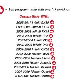 KeylessOption Keyless Entry Remote Control Car Key Fob for Nissan Infiniti KBRASTU15 (Pack of 2) Black 19 718XWMe8foL