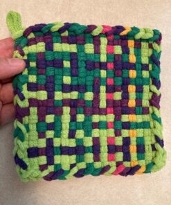 Friendly Loom 7" Potholder Kit Green Metal Loom and Bright Rainbow Color Cotton Loops, Makes 2 Potholders, MADE IN THE USA by Harrisville Designs. Multicolor 43 718ZSapsFYL
