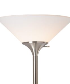 Alternative view of Normande Lighting 150-Watt Incandescent Concord Torchiere Lamp, Brushed Steel