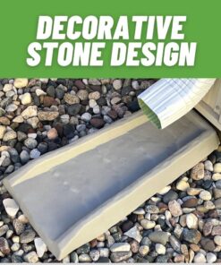 Master Mark Splash Block, Decorative Gutter downspout Extensions, Splashguard, Foundation Water Diverter, Rain Gutter Guard, Plastic 24” (2 Pack) Gray 9 718aLgTaYvL