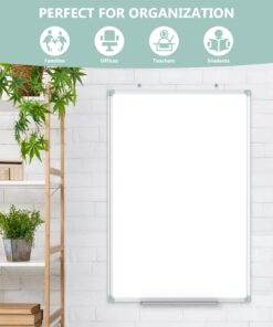 Lockways Magnetic Dry Erase Board, 36 x 24 Inch Magnetic Whiteboard White Board, 1 Dry Erase Markers, 2 Magnets for School, Home, Office Silver frame 36 x 24 Inch 21 718aiypc6fL