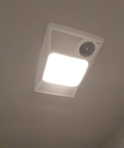 Broan 100HL Bathroom Fan, 100 CFM for 4" Ducts w/100W Max Incandescent Light (Not Included) & Heater - White 19 718bAXb8WqL 2