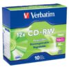 Verbatim CD-RW 700MB 4X-12X Rewritable Blank Media - 10 Discs in Slim Jewel Cases,Silver 10pk Slim Case 47 718bFykKYmL