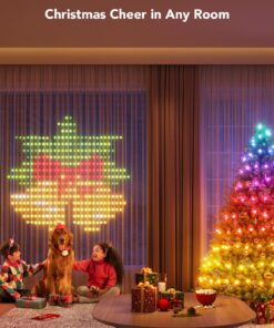 Govee Curtain Lights, WiFi Smart Christmas Lights LED, Color Changing Window Lights, Dynamic DIY Curtain String Lights for Bedroom Wall, Outdoor IP65 Waterproof, 5 x 6.6ft, 520 RGBIC LEDs 24 718bwm ELVL