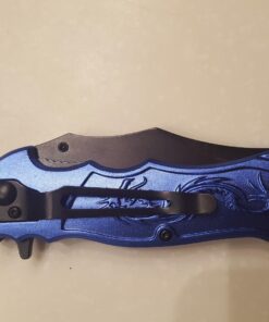 Master Collection Assisted Opening Rescue Tactical Pocket Folding Collection Knife Outdoor Survival Camping Hunting w/ Dragon Design - Blue 17 718c9AAULOL