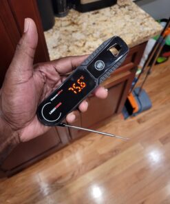 ThermoPro Lightning 1-Second Instant Read Meat Thermometer, Calibratable Kitchen Food Thermometer with Ambidextrous Display, Waterproof Cooking Thermometer for Oil Deep Fry Smoker BBQ Grill 34 718cS9GRYOL