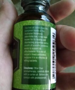 Tea Tree Essential Oil, 1 Fl Oz with Dropper - Undiluted Therapeutic Grade for Your Face, Skin, Hair and Diffuser - 100% Pure Melaleuca Oil for Acne, Toenails - by Pure Body Naturals 1 Fl Oz (Pack of 1) 55 718d9qtjpL