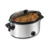Slow Cooker, 6 Quart Capacity, Lid Lock, Serves 7+, Removable Crock (Color : Silver) 24 718dMzeu yL