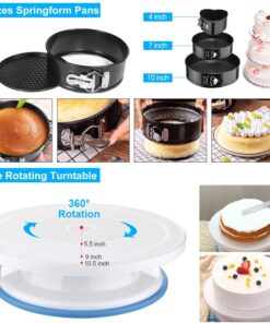 Alternative view of 390PCS Cake Decorating Supplies Kit, Baking Tools Set for Cakes – 3 Packs Springform Cake Pans Cake Rotating Turntable 48 Numbered Piping Icing Tips 4 Russian Nozzles 9 Fondant Tools for Beginners