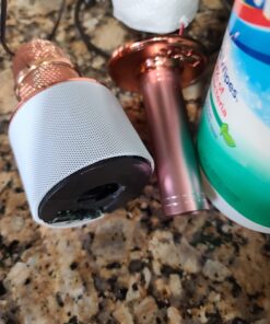 Ankuka Karaoke Microphone for Kids, Bluetooth Karaoke Microphone with LED Lights,Portable 4 in 1 Wireless Microphone Toys Christmas Birthday Gift Home Party Kids Toys for Girls Boys Adults(Rose Gold) Rose Gold 31 718gHEdC ZL