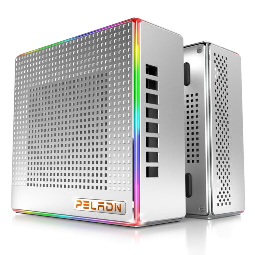 PELADN HA-4 Mini Gaming PC, AMD Ryzen 7 Mini PC Ryzen 7 7735HS Processor(8C/16T,Up to 4.75Hz), DDR5-4800 32GB RAM 512GB PCIe4.0 SSD. Triple 4K@60Hz Output, 2.5Gbps LAN/Wi-Fi6/BT5.2, USB-C & RGB.