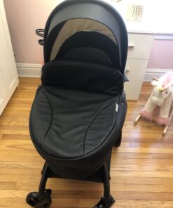 Hot Mom Baby Stroller: Baby Carriage with Adjustable Seat Height Angle and Four-Wheel Shock Absorption,Reversible,High Landscape and Fashional Pram (Black) Black 53 718hDw32jWL