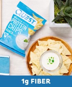 Quest Nutrition Tortilla Style Protein Chips, Ranch, Baked, 19g Protein, Low Carb, Gluten Free, 1.1 Ounce (Pack of 12) 27 718hGGWAP6L