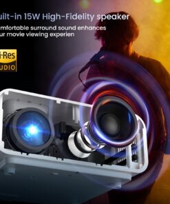 4K Support Projector with Wifi and Bluetooth, HOMPOW Mini Portable Projectors for Outdoor Home Movie, Compatible with Laptop, Smartphone, TV Stick, Xbox, PS5 white 29 718hjXh10UL