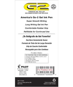 Alternative view of Pilot, G2 Premium Gel Roller Pens, Bold Point 1 mm, Pack of 12, Black Black Ink