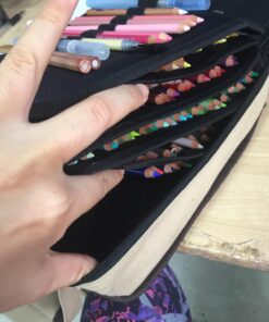 Derwent Pencil Case, Canvas Carry-All Bag Pencil Holder with Removable Shoulder Strap, Holds up to 132 Pencils and Supplies (2300671) , Brown Carry All 132 Capacity 45 718id6EFVkL