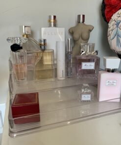 iDesign Linus Plastic Stadium Spice Racks, BPA-Free 3-Tiered Organizer for Kitchen, Pantry, Bathroom, Vanity, Office, Craft Room Storage Organization, 10.25" x 9.25" x 4", Clear Large - Set of 1 10.25" x 9.25" x 4" 32 718itDITuSL