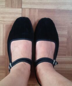 Shoes 18 Womens Cotton China Doll Mary Jane Shoes Ballerina Ballet Flats Shoes 9 118 Black Micro Suede 8 718izAl6GYL