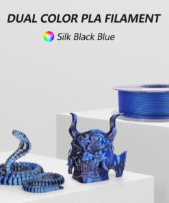 Alternative view of AMOLEN Silk PLA 3D Printer Filament, Dual Color Black Blue PLA 1.75mm, Shiny Color Change Filament 3D Printing PLA Filament for Most FDM 3D Printer, 1kg Spool(2.2lbs) 2 in 1 -Black Blue