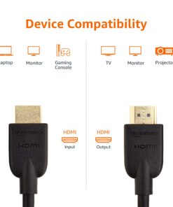 Amazon Basics High-Speed, 4K Ultra HD HDMI 2.0 Cable / Cord, 60 Hz, 2160p, 48 bit, 18 Gbps, 3D, male-to-male, 0.9m (2.9ft) for Laptop 1 Black 3 Feet 35 718lRSCGg3L