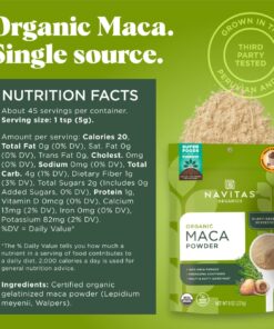 Navitas Organics Maca Powder, 8 oz. Bag, 45 Servings — Organic, Non-GMO, Low Temp-Dried Gluten-Free 8 Ounce (Pack of 1) 12 718lXUZaolL