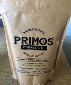 French Press Specialty Coffee, Coarse Ground, Primos Coffee Co (Medium Roast, 12 Oz) Medium Roast 12 Ounce (Pack of 1) 15 718lY0ZjhCL