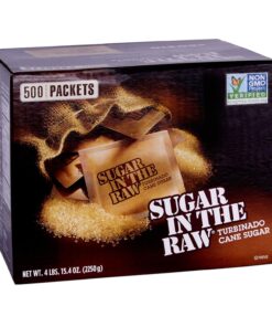 Sugar Packets, Raw Sugar, 0.18 oz Packets, 500 per Carton