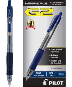 Pilot, G2 Premium Gel Roller Pens, Fine Point 0.7 mm, Navy Blue, Pack of 12 Navy Ink 10 718llDP0GXL
