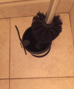 ToiletTree Products Toilet Brush with Lid - Sleek Toilet Bowl Brush and Holder - Toilet Scrubber Brush Set with Heavy-Weight Base - Lidded Toilet Bowl Cleaner Brush and Holder - Chrome Stainless Steel 43 718lm94WB1L