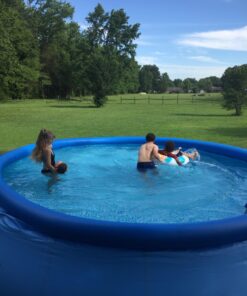 Intex 26175EH Easy Set 18 Feet by 48 Inch Round Inflatable Outdoor Backyard Above Ground Swimming Pool Set with Cover, Ladder, and Filter, Blue 18FT x 48IN 42 718m6WRMHuL