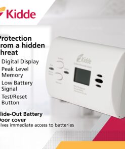 Alternative view of Kidde Carbon Monoxide Detector, AA Battery Powered CO Alarm with LEDs, Test-Reset Button, Low Battery Indicator, Portable KN-COPP-B-LPM