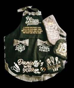 Hyzrz Cute Retro Lovely Vintage Ladies Kitchen Flirty Vintage Aprons for Women Girls with Pockets for Mothers Day Gift (Black) Black 29 718mhmxbucL