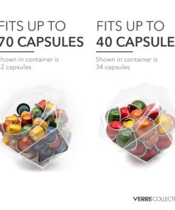 Alternative view of Verre Collection Hexagon Capsule Pod Holder, Compatible for Nespresso Vertuoline, Dolce Gusto, Clear Dispenser, Storage Solution US
