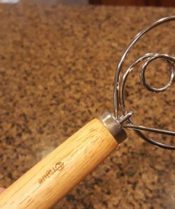 ORBLUE Premium Danish Dough Whisk - 2 Pack LARGE 13.5" Dutch Whisk with Stainless Steel Ring - Danish Whisk for Bread, Pastry or Pizza Dough - Baking Tool Alternative to a Blender, Mixer or Hook Rubberwood 2 Pack Rubberwood 30 718pO44KlgL