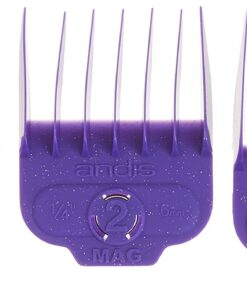 Andis 66345 Nano-Silver Magnetic Attachment 5 Combs with Long-Lasting Performance - Sizes 6", 8", 4", 3/8", 2", Provide Professional Haircuts and Styles – Purple Small (Pack of 1) 15 718pOcJB3JL