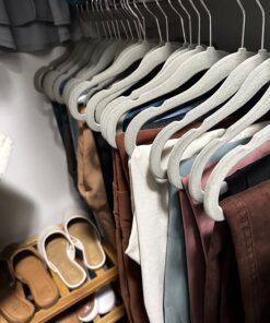 Amazon Basics Kids Velvet, Non-Slip Clothes Hangers, Baby Size 11.6, Pack of 50, Gray 11.6" 50-Pack 27 718pZCAK8PL