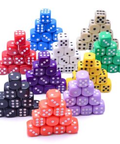 AUSTOR 100 Pieces Dice 6 Sided Game Dice Set, 10 x 10 16mm Acrylic Dice with Velvet Pouch for Tenzi, Farkle, Yahtzee, Bunco or Teaching Math 100 Pieces Round a 18 718qY5EqfvL